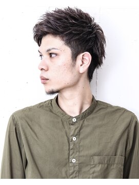 フジヤマ バーバー ショップ(FUJIYAMA BARBER SHOP) 七三オールバックツイストパーマコンマヘア