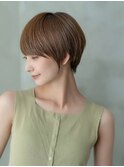 20代30代40代大人可愛い前下がりショートボブ/丸みショート/前髪
