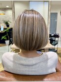 シルキーベージュ/ハイライト/イメチェンショートボブ