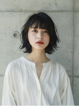 クラン(Chlan) 透け感オリーブベージュ×フェミニンなニュアンスパーマ