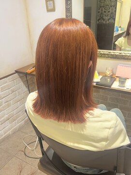 ネオリーブカップ 町田店(Neolive capu) ブリーチ無し/ダブルカラー/オレンジブラウン