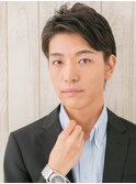かき上げ七三分け大人ツーブロックメンズショートX上尾