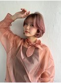 透明感ショート/春カラー/ブリーチなし/顔まわり