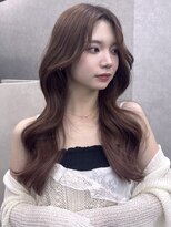 オズ 安積店(OZ) 安積顔周りレイヤーカット韓国ワンホンヘアベージュカラー30代