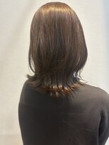 ヘアーメイクパウダー 天王寺寺田町店(Hair make powder) 小顔外ハネミディアム艶感ブラウン20代30代40代くびれミディ