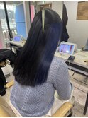 インナーカラーブルーシルバー髪質改善トリートメント