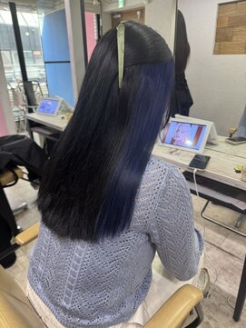 アジールヘア 所沢プロペ通り店(agir hair) インナーカラーブルーシルバー髪質改善トリートメント