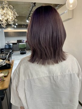 リュンヌ 門前仲町(lune) 切りっぱなしボブハイライトベージュカラーショートレイヤーロブ