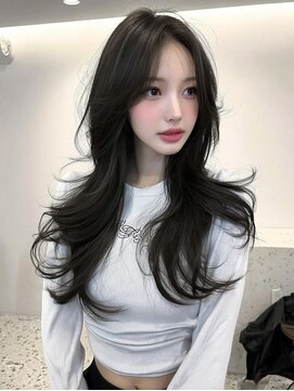 レビジュヘアー(LEVIJU HAIR) 小顔外ハネミディアムアッシュ20代30代40代くびれミディ韓国ヘア