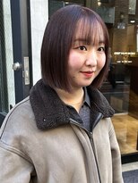エミス バイ メルト 吉祥寺(emis by melt)&nbsp;【石川絢佳】切りっぱなしボブピンクレッド前髪カット吉祥寺