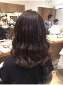 外国人風 ハイライト グレージュ ラメンダーアッシュ
