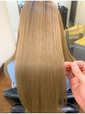 ブリーチなしカラー大人可愛いゆるふわミルクティーベージュ