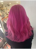 Wカラー☆フラッシュピンク☆派手髪カラー☆原色 ケアブリーチ