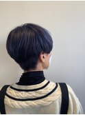 暗髪だけど派手髪なネイビーカラー