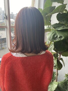 ティティ(TiTi) ノーブリーチ！！艶髪カラー！血色ロブ[TiTi_福田りの]