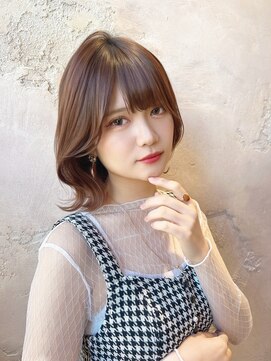 ロンド クラン 岡崎(Lond Clan) 小顔ヘア ヌーディーカラー 韓国ボブ 切りっぱなしボブ