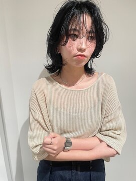 ガリカ 博多(Gallica) 【石河安奈】黒髪パーマスタイルうざバング