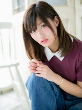 モッズ ヘア 福岡姪浜店(mod's hair) mod's姪浜/斜めバングオンブレハイライト前下がりレイヤーh