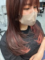 スクリバイタヒエ(SUKURI by tahie)&nbsp;#レイヤーカット　#チェリーレッド　#インナーピンク