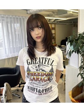 チェレ ロッソ 金剛店(Chere rosso) レイヤーロング/前髪あり/チェリーピンク