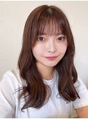 ブラウン×セミロング