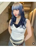 ルーツカラー　ワイドバング　似合わせカット　ネイビーカラー