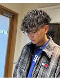 メンズパーマ　ツイスパ　波巻き　フェード