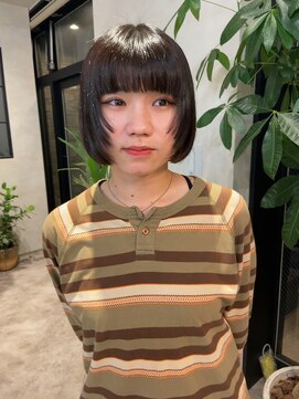 オンドバイサク(ondo by Saku) 切りっぱなしボブ/顔まわりカット/20代