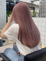 サンクプロジェクト(cinq PROJECT) 韓国風顔周りレイヤーカットミルクティーベージュピンクカラー