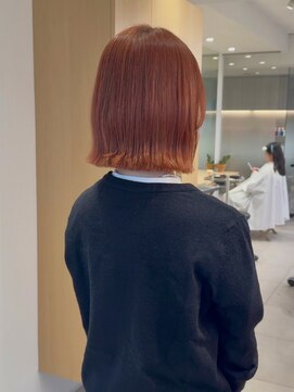 ロマリア 渋谷 渋谷宮益坂(Lomalia) 乾かすだけでキマる髪/馴染むハイトーン/オレンジベージュボブ