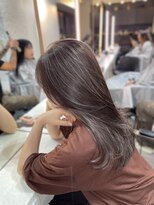 ブレンド 渋谷(BLend)&nbsp;ホワイトグレージュミニウルフデジタルパーマチェリーブラウン