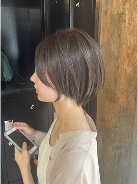 アフターニュース 新潟(afternews) ショートボブ/ミルクブラウンカラー/ブリーチ/ダブルカラー/新潟