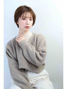 ムウ 難波(MOU) ナチュラルボブ暗めカラーグランマッシュデザイン20代30代40代50