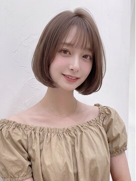 カバーヘア ブリス 大宮西口(COVER HAIR bliss) 夏カラーブリーチなし大人内巻きボブミルクティーベージュp大宮