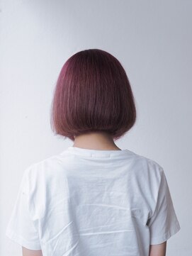 ヘアーループレル(Hair ruup Rell design works) ピンクパープルの前下がりボブ