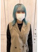 ダブルカラーブルーカラー ウルフカット