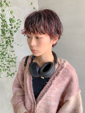 テトヘアー(teto hair) ニュアンスパーマ、パーマショート、ピンクベージュ