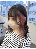 韓国風イヤリングカラーピンク!