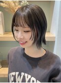 |mizuho|切りっぱなしボブミニボブグレージュ顔周りレイヤー