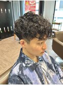 STYLE藤沢メンズマッシュ黒髪刈り上げスペインカールパーマ