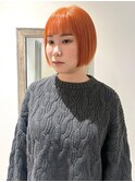 【吉田江梨】暖色ボブ　ブリーチカラー　高発色　ワイドバング