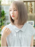 外国人風ダブルカラーストレートロブヘアh4浦和20代30代40代