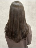黒髪クラゲヘアーオリーブグレー小顔ココアベージュ