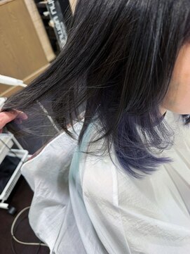 ブリーチ2回青紫インナーカラー