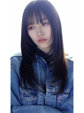 美髪レイヤーカット/顔まわりレイヤー/くびれミディアムレイヤー