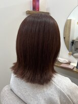 シア 新越谷店(SHEER) オレンジブラウン×外はねボブ