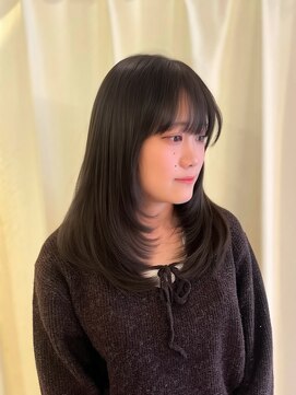 ヘアメイク シュシュ(Hair make chou chou) ミディアムレイヤー　ラベンダーグレージュ　レイヤー　髪質改善