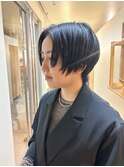 シャギーカットシャギーショートダークアッシュショートウルフ