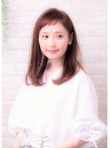 毛先パーマネオウルフ小顔外ハネボブアッシュブラウン