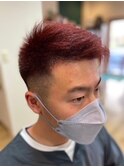 メンズカット刈り上げフェードショートストリート暖色カラー
